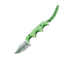 Load image into Gallery viewer, CRKT Minimalist Bowie &#39;Gears&#39; Neck Knife Glow in the Dark Handle w/&#39;Gears&#39; Satin Finish Blade
