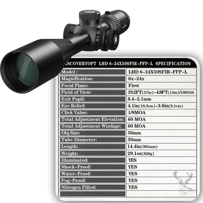 Discovery LHD 6-24X50 SFIR FFP-L scope