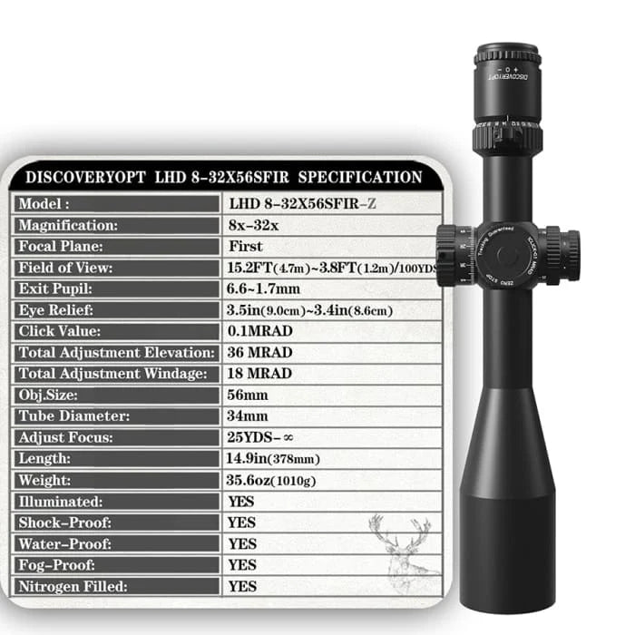 Discovery LHD 8-32X56 SFIR FFP-Z MOA scope