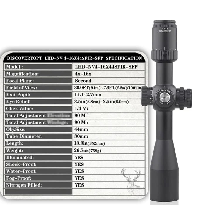 Discovery LHD-NV 4-16X44 SFIR SFP scope