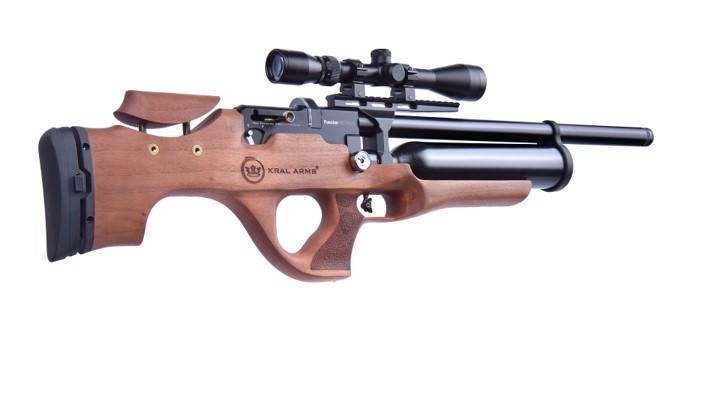 Combo KRAL PUNCHER EKINOKS PCP, WALNUT, 5.5MM - SEMI AUTOMATIC