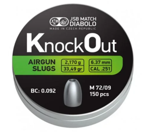 JSB Diabolo Knock out Slug .251/6.37 mm - 150 Pieces